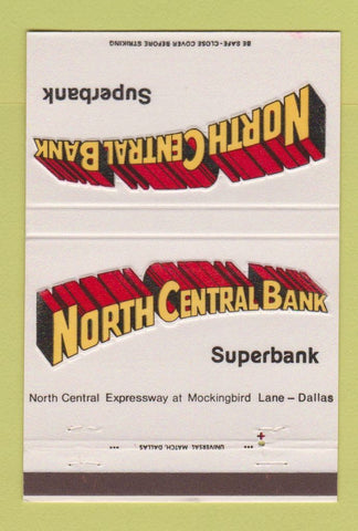 Matchbook Cover - North Central Bank Dallas TX 40 Strike