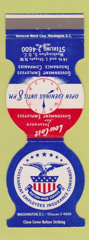 Matchbook Cover - Government Employees Insurance Washington DC Jewelite