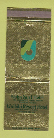 Matchbook Cover - Aloha Surf Hotel Waikiki Hawaii
