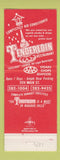 Matchbook Cover - Tenderloin Niagara Falls ON