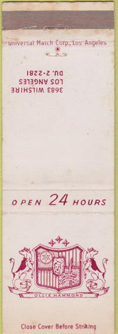 Matchbook Cover - Ollie Hammond Los Angeles CA WEAR