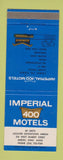 Matchbook Cover - Imperial 400 Motels Akron OH