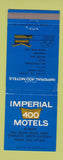 Matchbook Cover - Imperial 400 Motels Charlotte NC WEAR