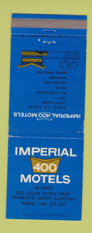 Matchbook Cover - Imperial 400 Motels Charlotte NC WEAR