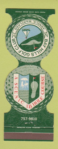 Matchbook Cover - Bay Hills Golf Club Arnold MD Jewelite