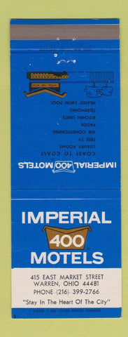 Matchbook Cover - Imperial 400 Motels Warren OH