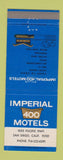 Matchbook Cover - Imperial 400 Motels San Diego CA