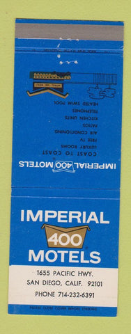 Matchbook Cover - Imperial 400 Motels San Diego CA