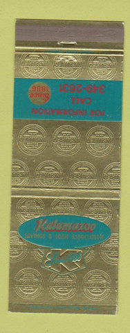 Matchbook Cover - Kalamazoo Savings and Loan MI