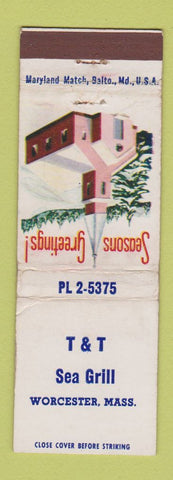 Matchbook Cover - T&T Sea Grill Worcester MA Christmas WEAR