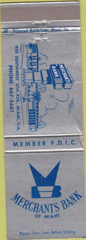 Matchbook Cover - Merchants Bank Miami FL WEAR