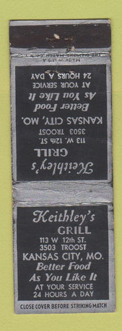 Matchbook Cover - Keithley's Grill Kansas City MO WEAR