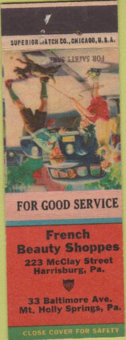 Matchbook Cover - French Beauty Shoppes Harrisburg PA