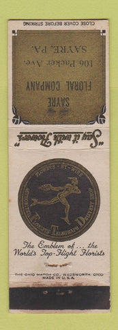 Matchbook Cover - Sayre Floral Flowers PA FTD WEAR