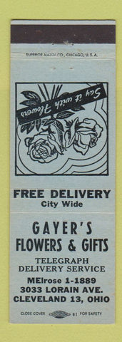 Matchbook Cover - Gayer's Flowers Gifts Cleveland OH