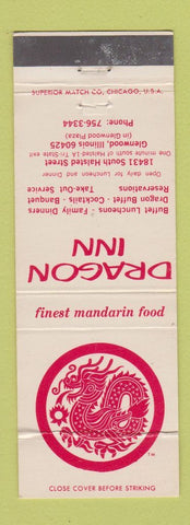 Matchbook Cover - Dragon Inn Glenwood IL WORN