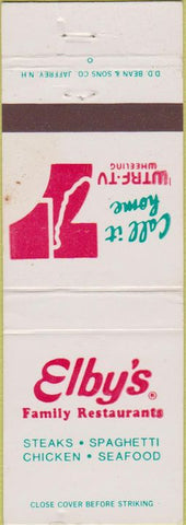 Matchbook Cover - Elby's Restaurnts WTRF TV Wheeling WV