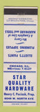 Matchbook Cover - Star Quality Hardware Chicago IL Elliott's Paint