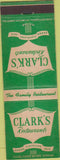 Matchbook Cover - Clark's Restaurants Akron Cleveland OH