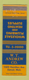 Matchbook Cover - WT Andrew Plumbing Heating Supply Detroit MI