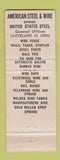 Matchbook Cover - USS American Fence Steel Cleveland OH WEAR