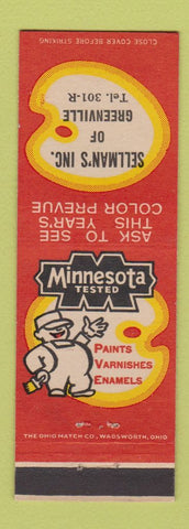 Matchbook Cover - Minnesota Tested Paints Sellman's Greenville