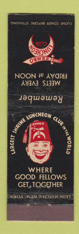 Matchbook Cover - Zembo Luncheon Club WEAR