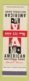 Matchbook Cover - American National Bank St Paul MN