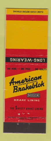 Matchbook Cover - American Brakeblok Brake Lining