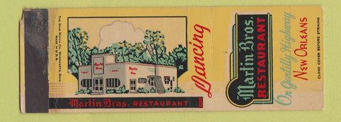 Matchbook Cover - Martin bros Restaurant New Orleans LA POOR STRIKER
