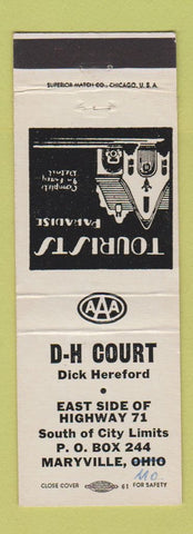 Matchbook Cover - DH Court Motel Maryville MO