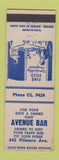 Matchbook Cover - Avenue Bar