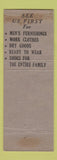Matchbook Cover - Boston Store Berea OH clothes girlie