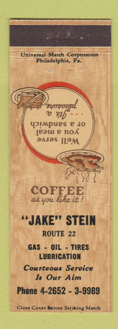 Matchbook Cover - Jake Stein Restaurant oil gas