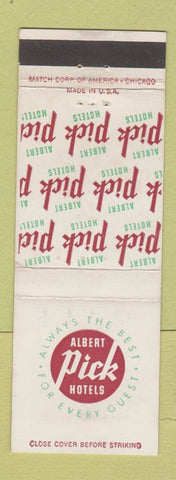 Matchbook Cover - Albert Pick Hotels WEAR