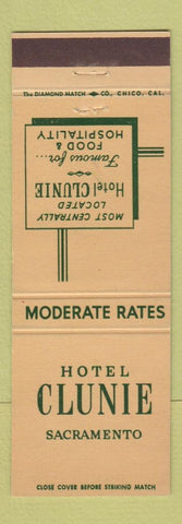 Matchbook Cover - Hotel Clunie Sacramento CA