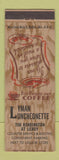 Matchbook Cover - Lyman Luncheonette