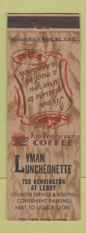 Matchbook Cover - Lyman Luncheonette