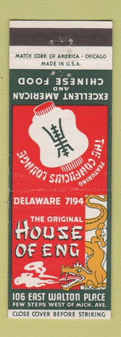 Matchbook Cover - Hosue of Eng Chinese Rstaurant Chicago IL