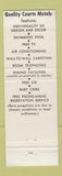 Matchbook Cover - Robin Hood Motor Lodge Malden MA Quality Courts