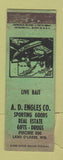 Matchbook Cover - AD Engles Sporting Goods Drugs Land O Lakes WI WORN