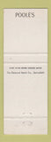 Matchbook Cover - Hart Schafner Marx Men's Clothes Poole's