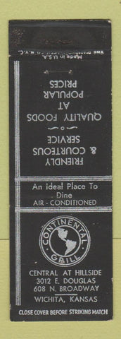 Matchbook Cover - Continental Grill Wichita KS WEAR