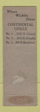 Matchbook Cover - Continental Grill Wichita KS WEAR