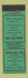 Matchbook Cover - Golden Gate Cafe Seattle WA WEAR