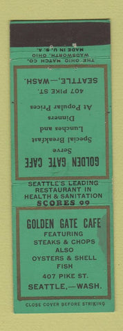 Matchbook Cover - Golden Gate Cafe Seattle WA WEAR
