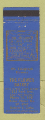 Matchbook Cover - The Flower Basket Denver Colorado