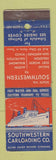 Matchbook Cover - Southwestern Carloading Freight Lines Philadelphia PA