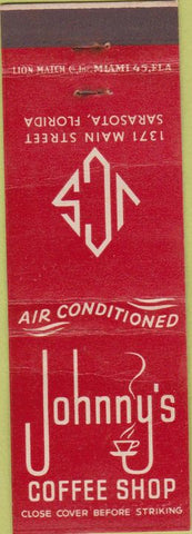Matchbook Cover - Johnny's Coffee Shop Sarasota FL
