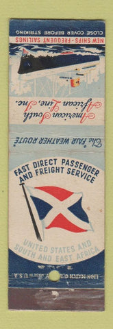 Matchbook Cover - American South African Line Cruise Freight